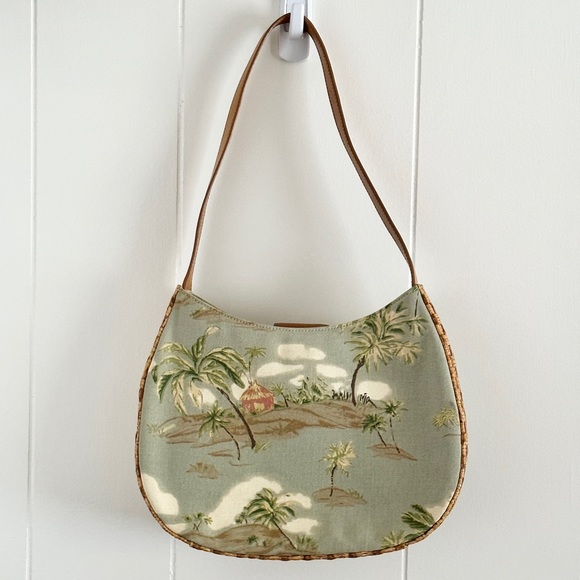 Fossil Tropic Canvas Leather Basketweave Purse - Picture 3 of 8